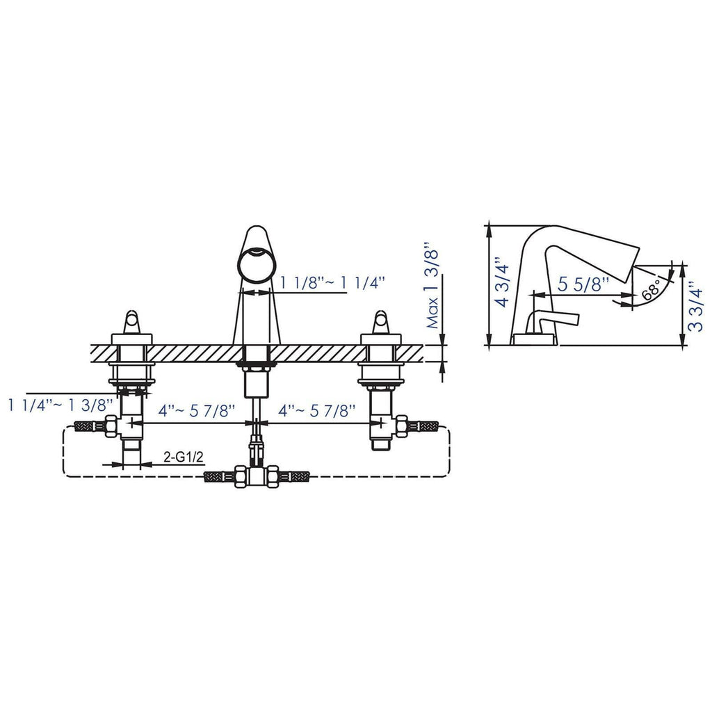 Brushed Nickel Widespread Bathroom Faucet M2849