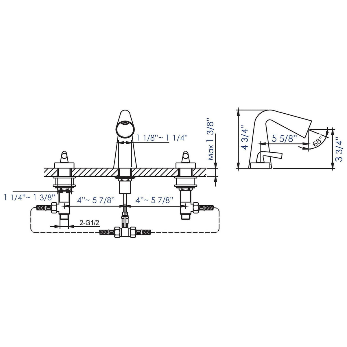 Brushed Nickel Widespread Bathroom Faucet M2849