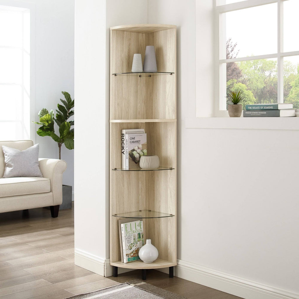 Birch Curved Front Corner Bookshelf R347656