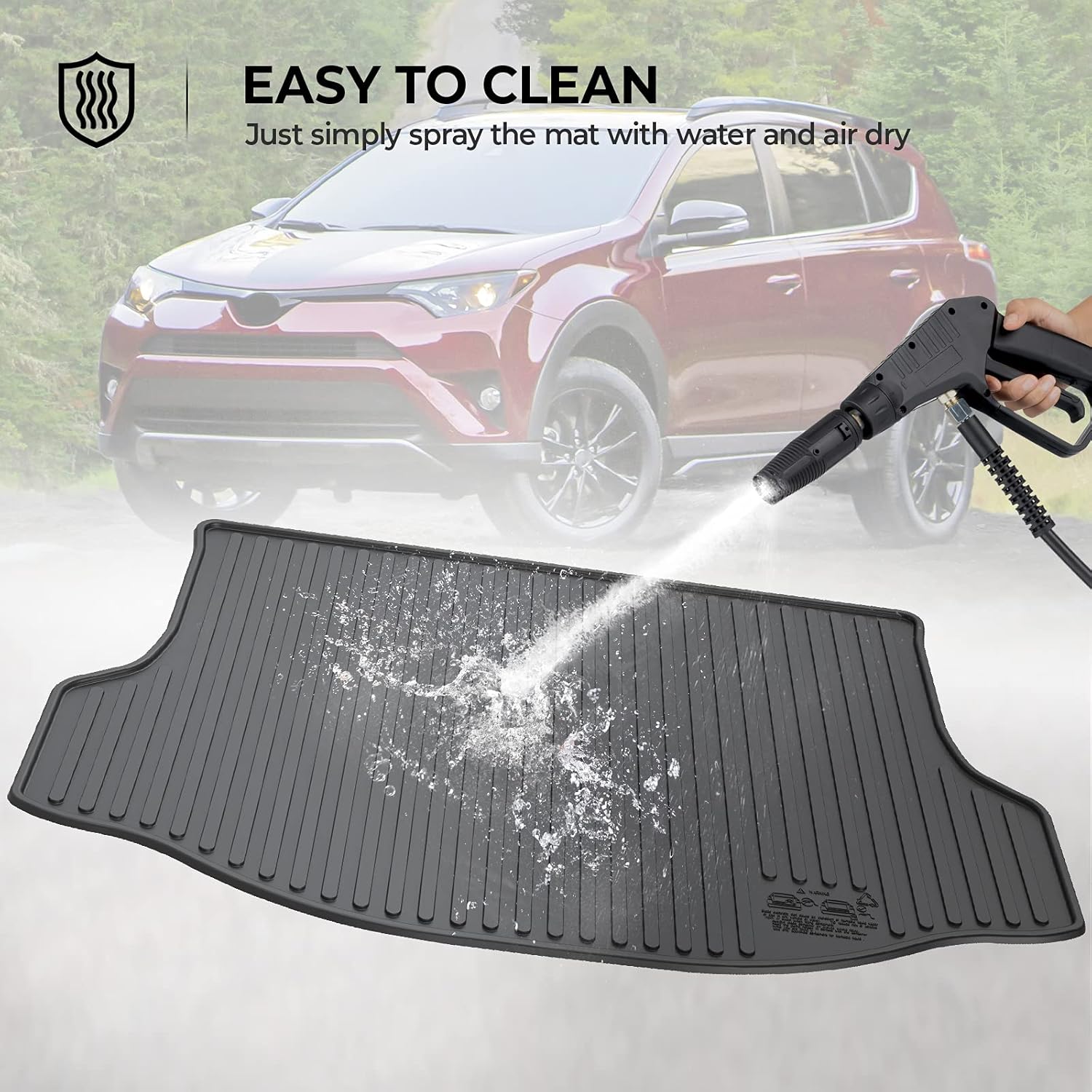 Black Rear Cargo Mat Trunk Liner Pack of 2 P842