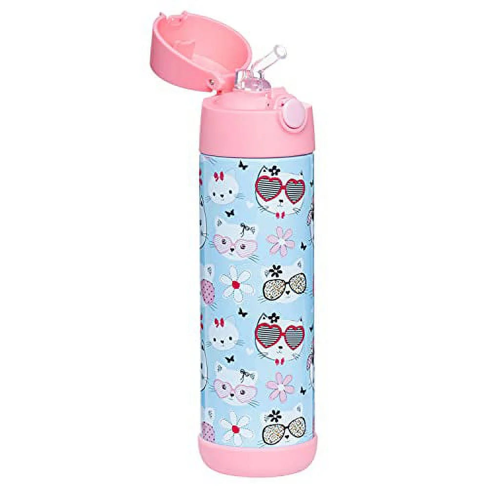17oz Insulated Stainless Steel Kids Water Bottle with Straw J14912