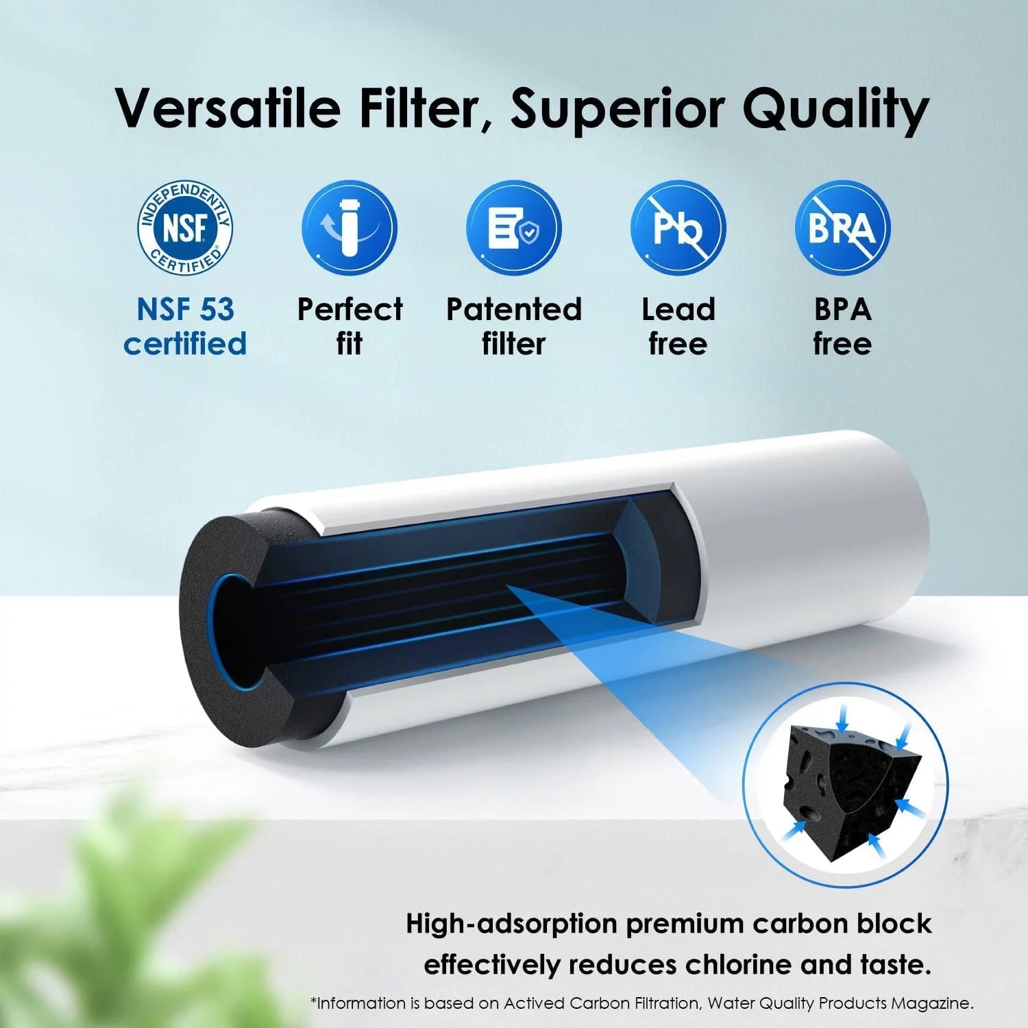 NSF 53&42 Certified Refrigerator Water Filter, 6 Filters T694