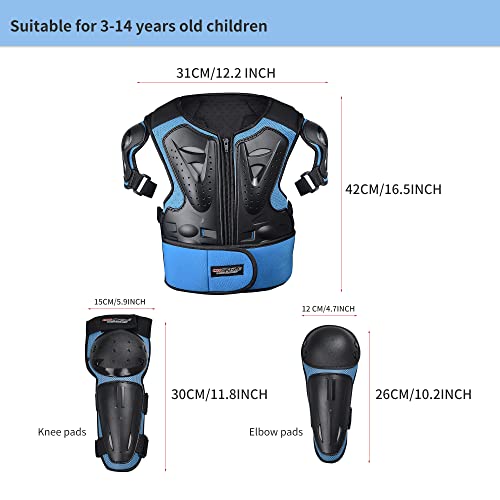 Kids Motorcycle Armor Suit Dirt Bike Chest Protector with Elbow Knee Pads Guards R128