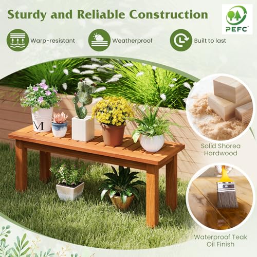 Wooden Plant Stand with Teak Oil Finish X145671