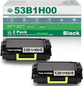 2 Pack Black High Yield Remanufactured Toner Cartridge D608117
