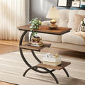 Dark Brown 3-Tier End Table with Storage Shelves M17306