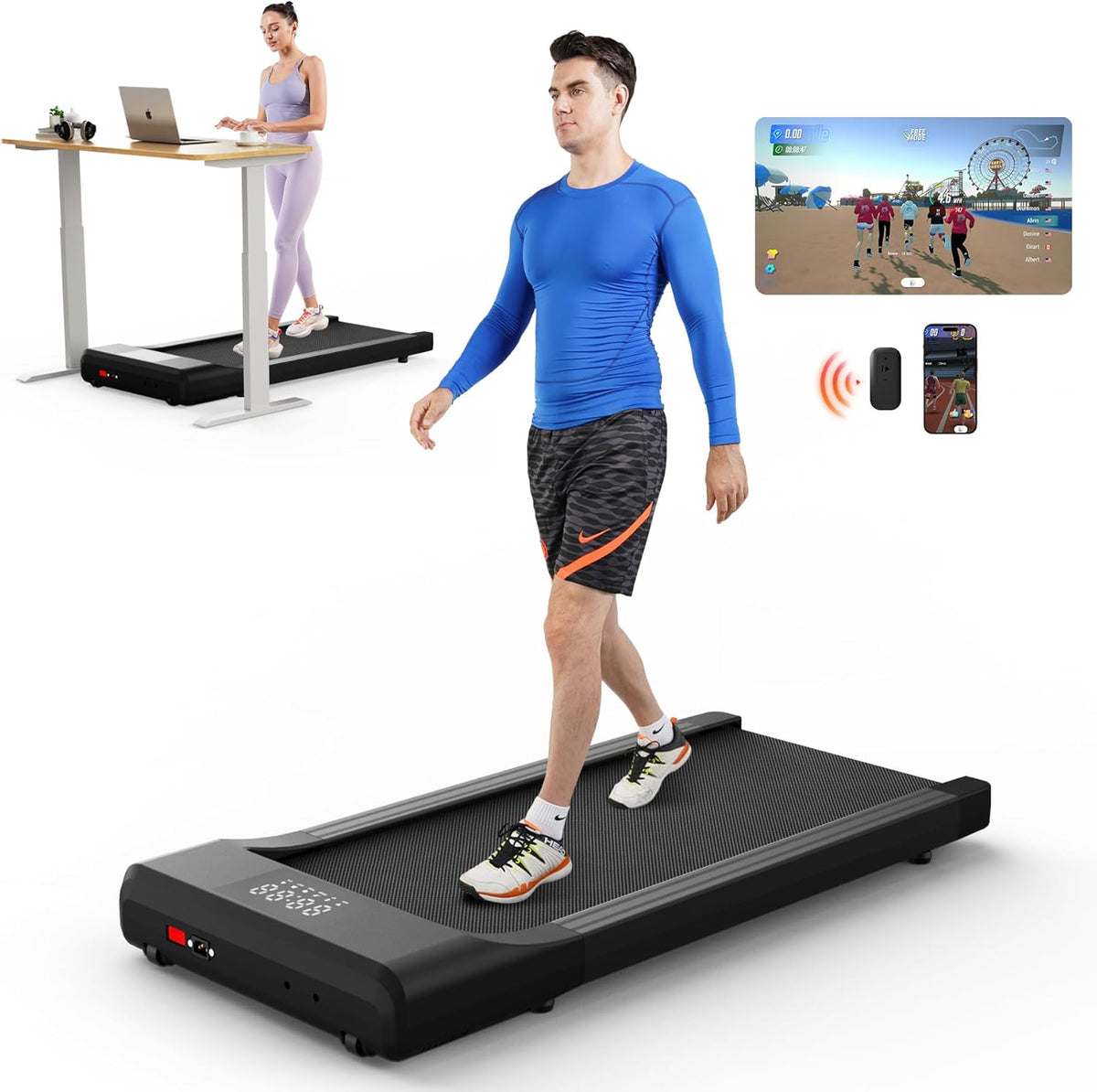 Walking Pad Under Desk Treadmill with Remote Control LED Display R530