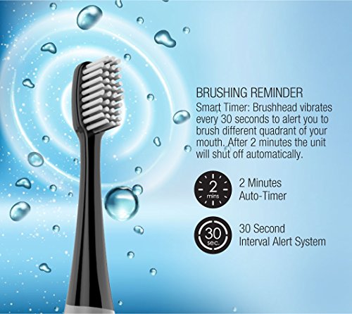 White Sonic Rechargeable Toothbrush with 12 Brush Heads B3214