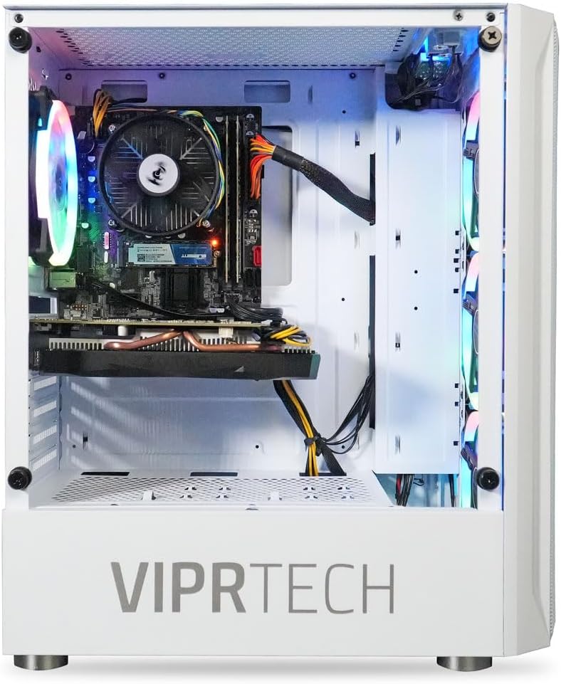 White Intel Core i7 AMD RX 580 8GB 16GB RAM 1TB NVMe SSD Desktop Computer Tower X2700