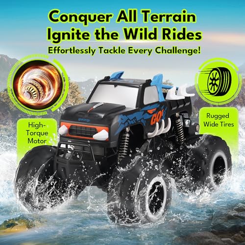 1:16 Waterproof Remote Control Monster Truck Pickup Car 4WD All Terrain Off-Road Toy A6991