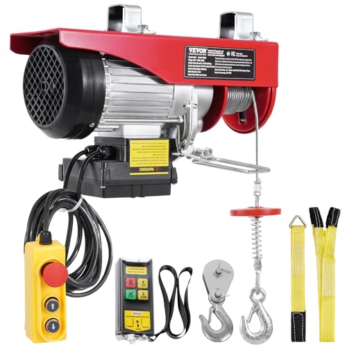 2200 lbs 1600W 110V Electric Steel Wire Winch with Wireless Remote Control 40ft Single Cable Lifting Height C449