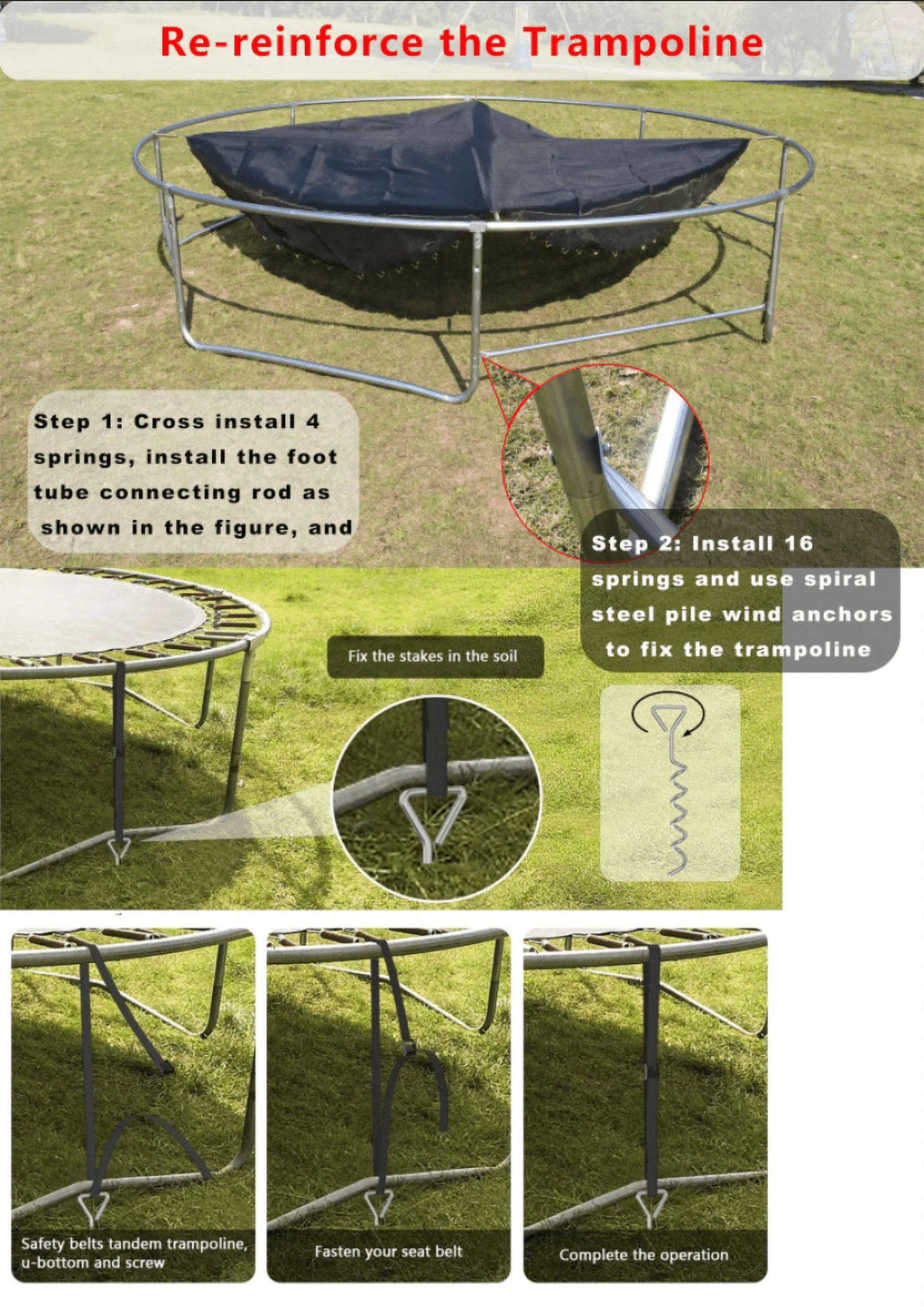 12FT Trampoline with Basketball Hoop, Enclosure Net, Sprinkler, Light, Socks, Ladder A1674