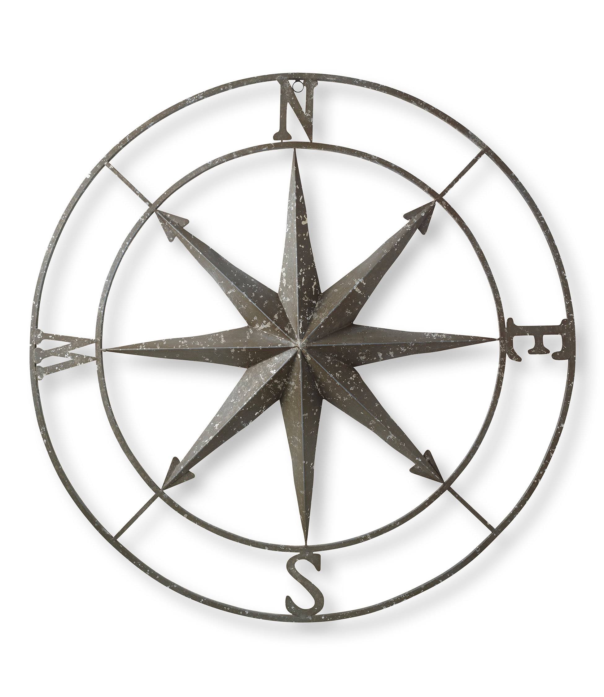 Gray Metal Compass Rose Y31108