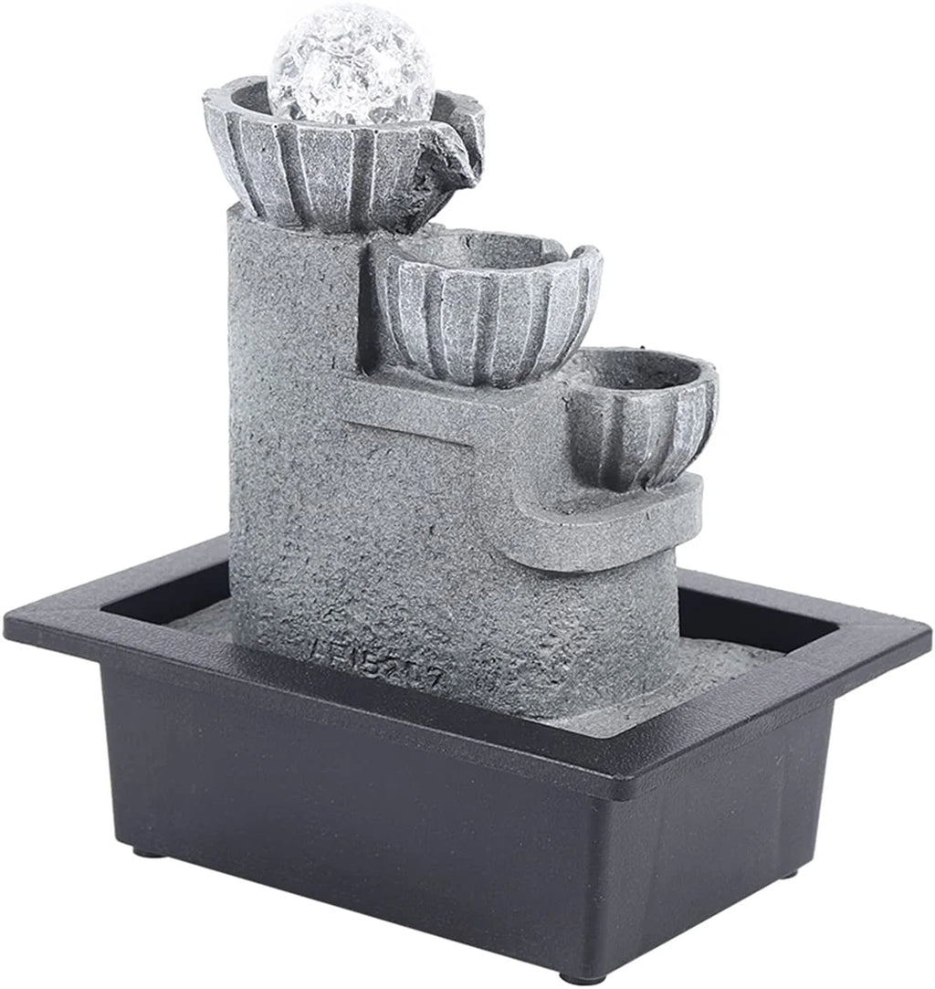 Feng Shui Table Top Water Feature with LED Lights U7739