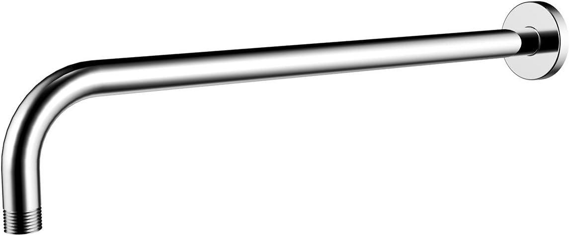 Polished Chrome Wall-Mounted Shower Arm and Flange, 16-Inch, Pack of 2 O345
