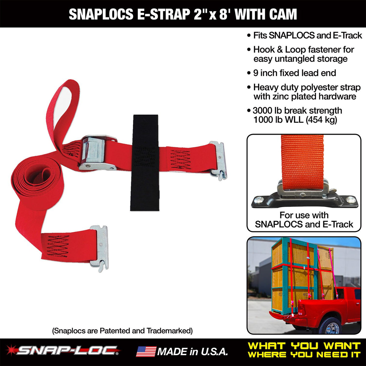 2x8' CAM with Hook & Loop Storage Fastener F2980