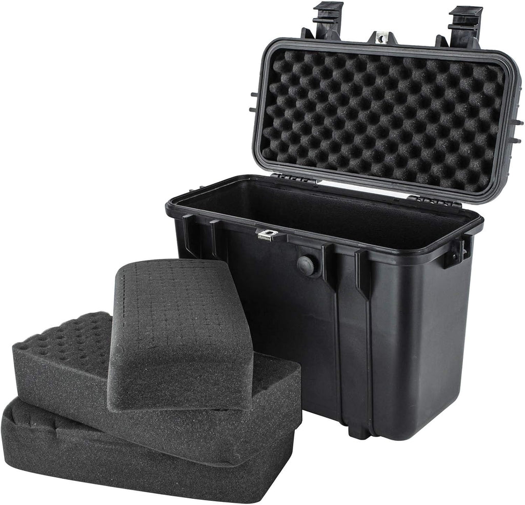 Pack of 2 Water and Shock Resistant Protective Gear Case with Foam (Black) O65437