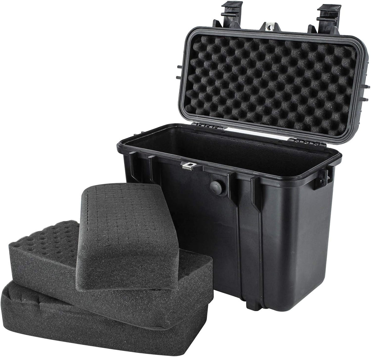 Pack of 2 Water and Shock Resistant Protective Gear Case with Foam (Black) O65437