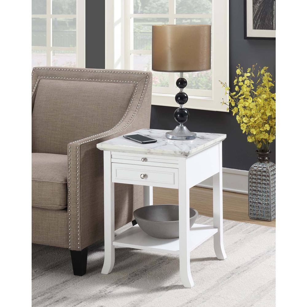White End Table with Drawer and Slide R634404