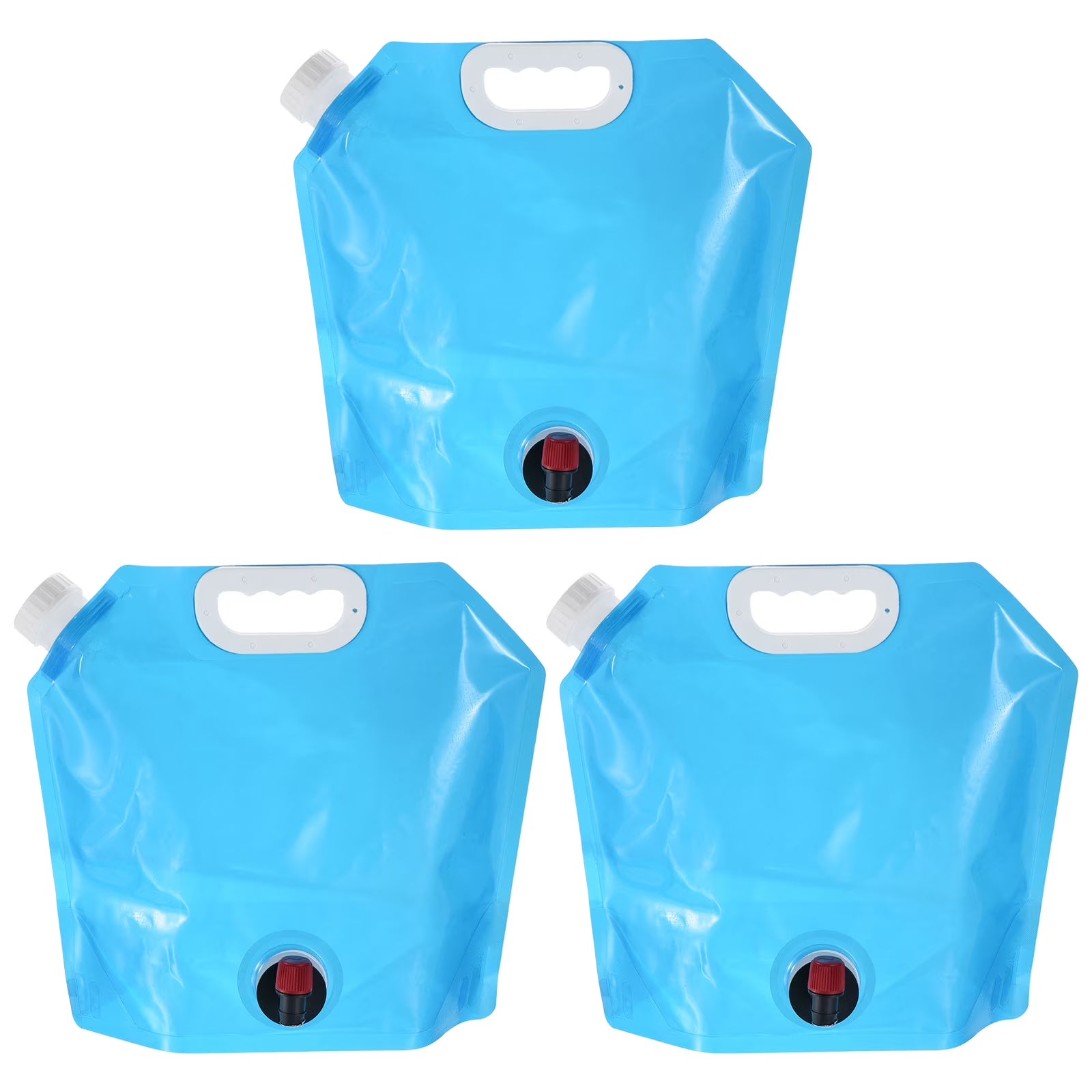 5L Collapsible Water Container Bag with Spigot, 3 Pack Blue A609