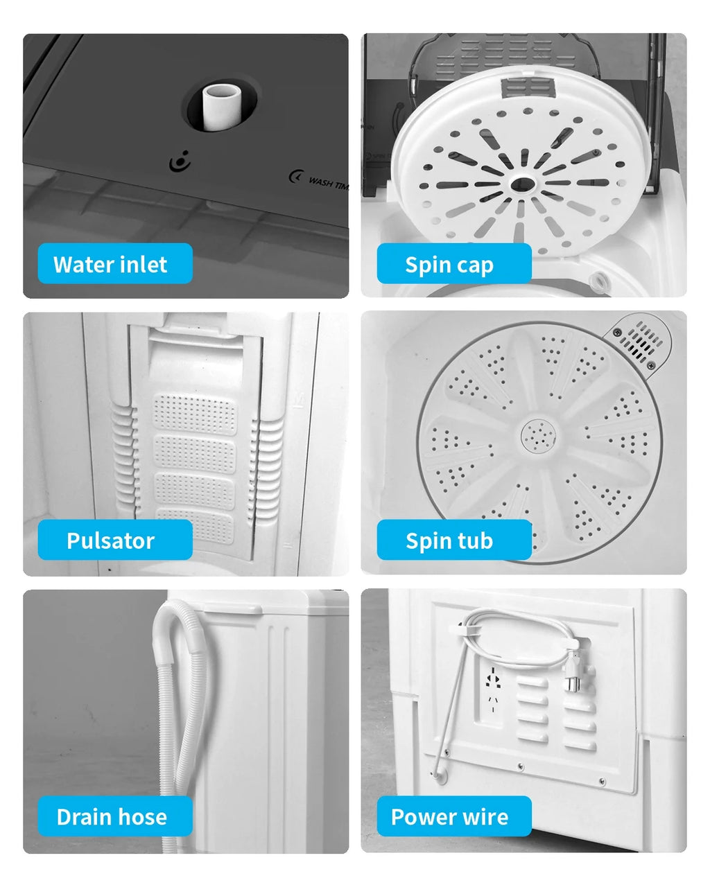 White & Grey Semi-automatic Twin Tub Washing Machine X167