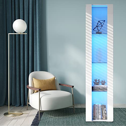 4-Shelves Display Cabinet with Clear Acrylic Door and LED Light H7121