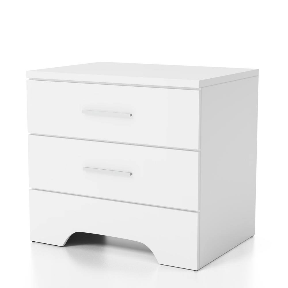 White 2-Drawer Nightstand Y897