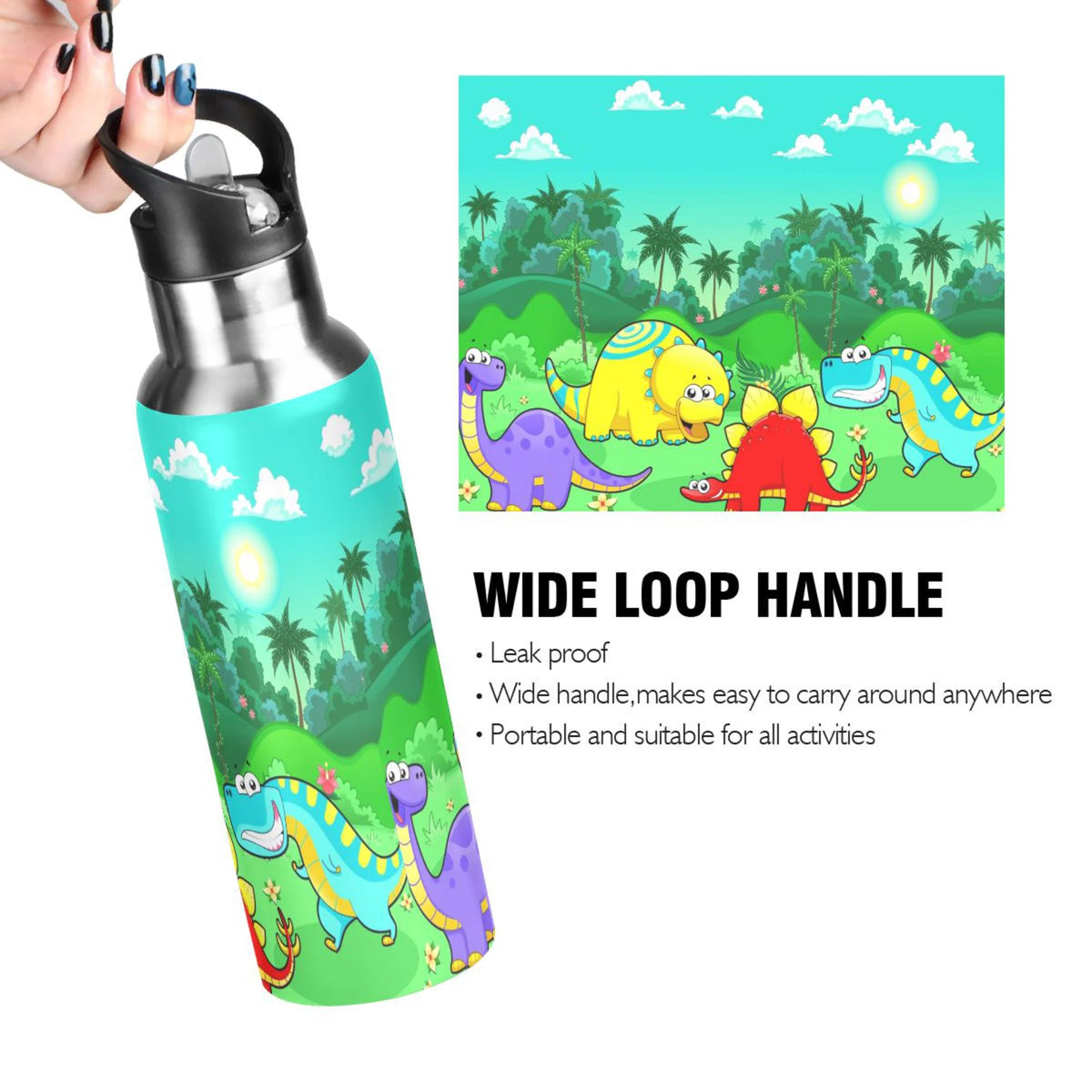 Stainless Steel Vacuum Insulated Water Bottle with Straw Lid 20 OZ G4439