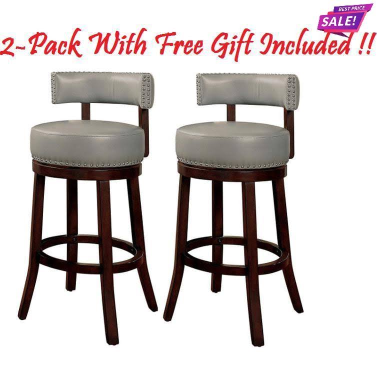 Gray 29x22 Bar Stool Set of 2 V19190