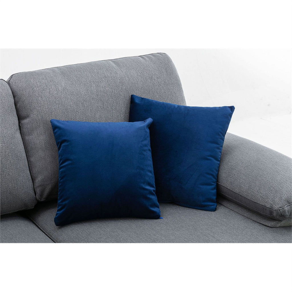 Gray Fabric Linen Blend Sectional Sofa with Chaise J728697