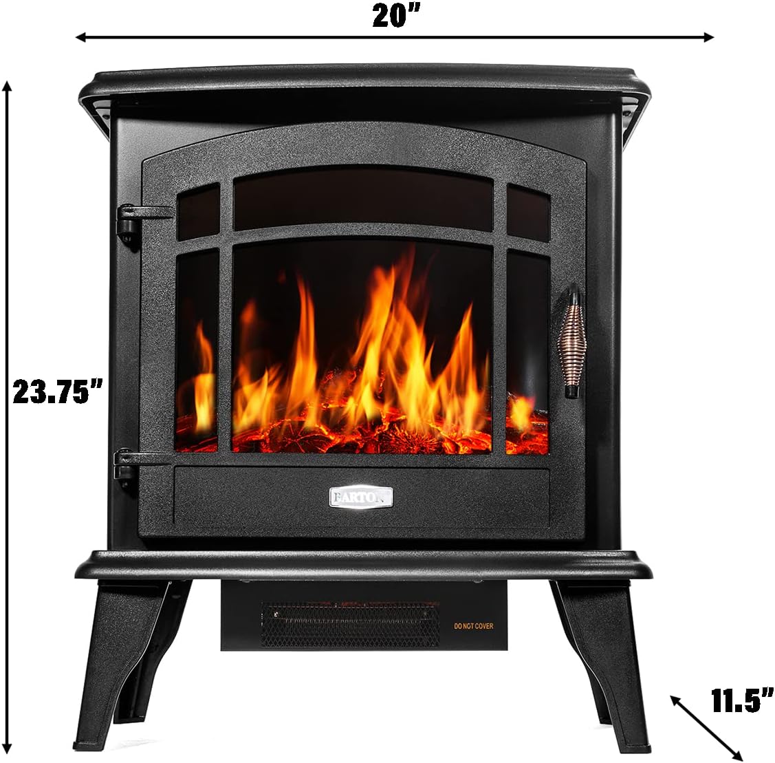 Black Freestanding Electric Fireplace Stove Heater G873