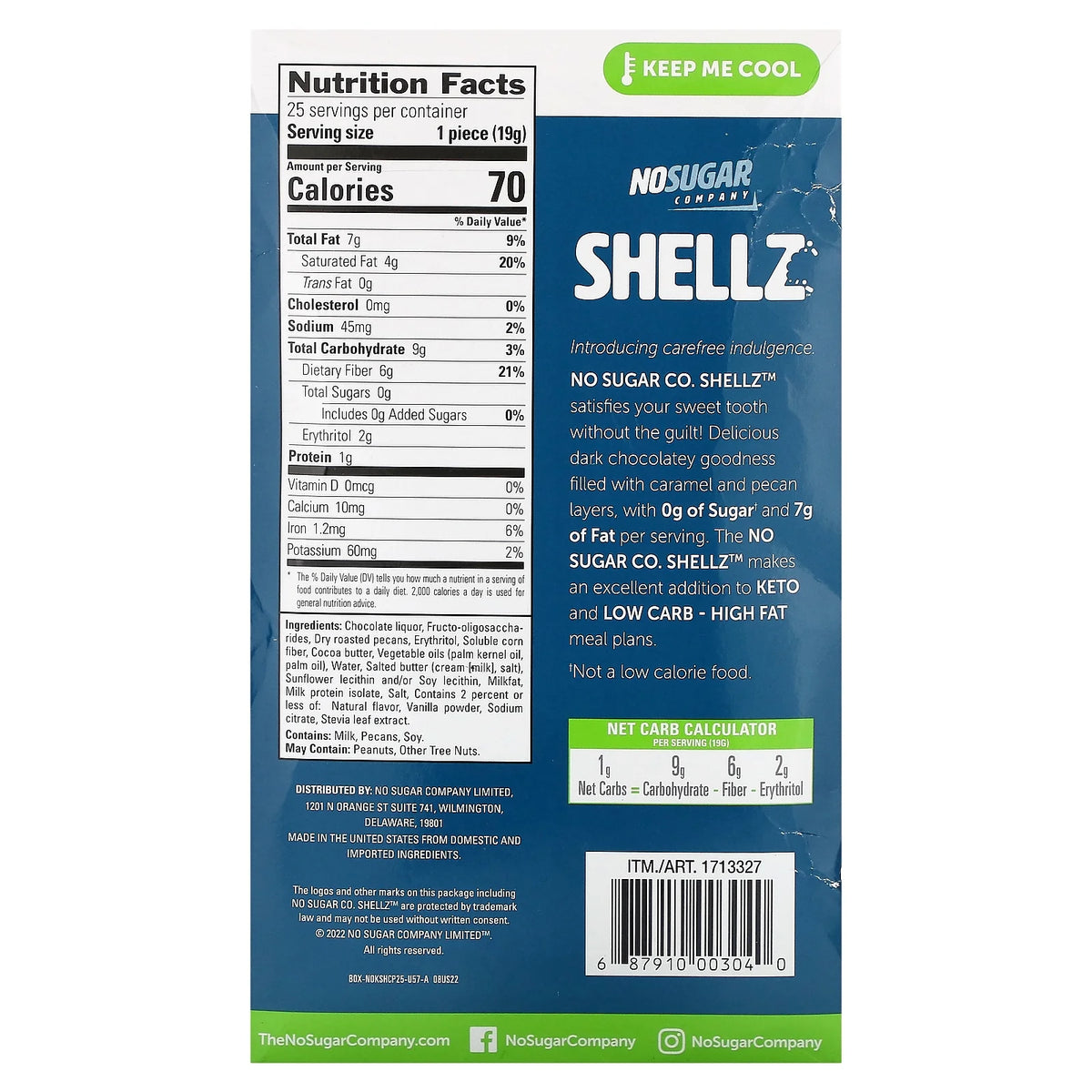 Dark Chocolatey Caramel Pecan Shellz, 25 Pieces, 0.67 oz Each A743
