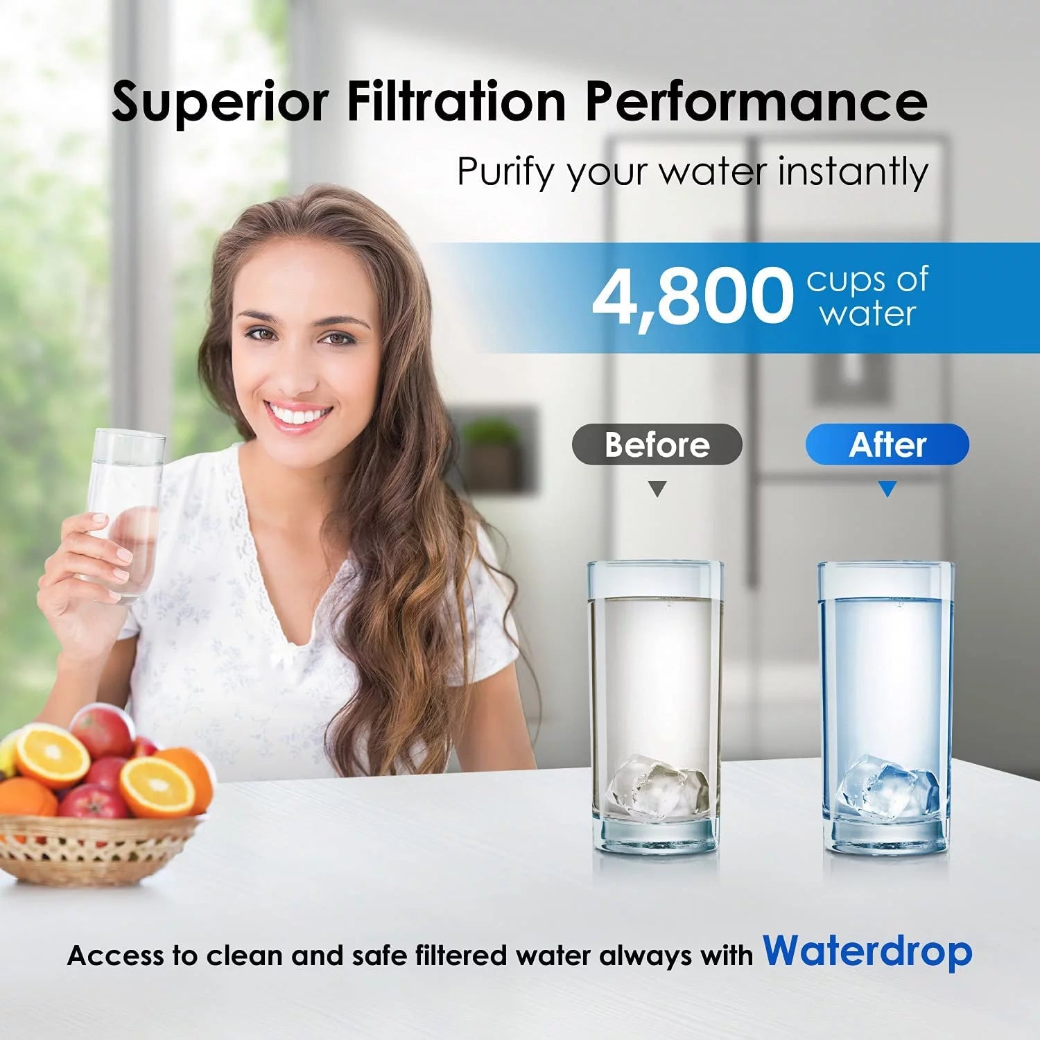 NSF 53&42 Certified Refrigerator Water Filter, 6 Filters T694