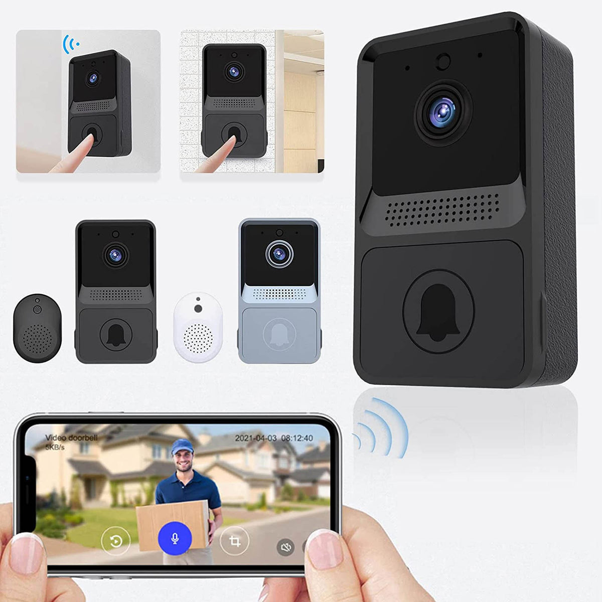 Wireless WiFi Doorbell Camera Security Intercom F9661