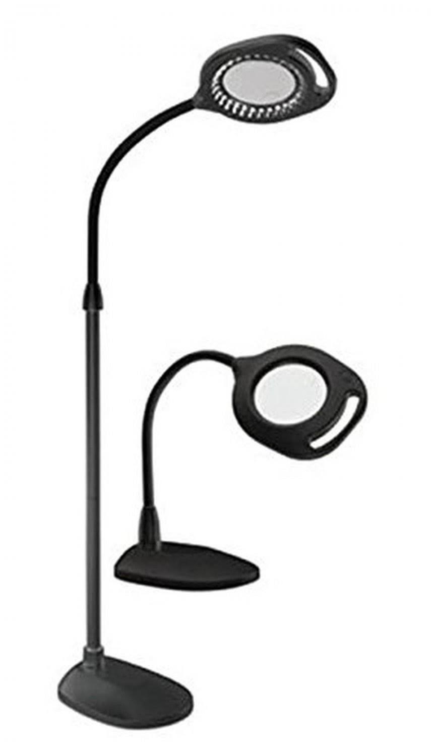 Black 2-in-1 LED Magnifier Floor and Table Light B7913