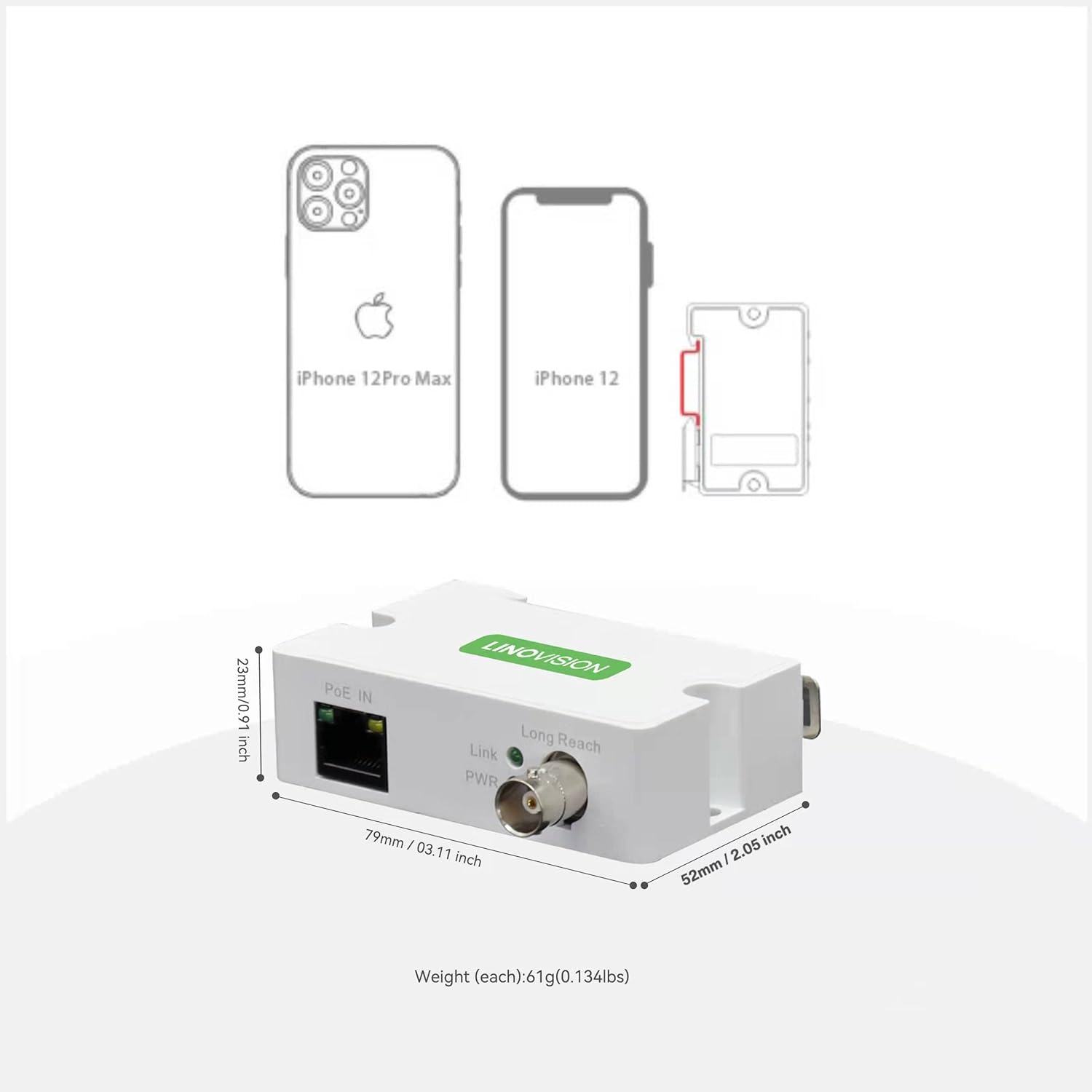 POE Over Coax EOC Converter IP Over Coax Q888