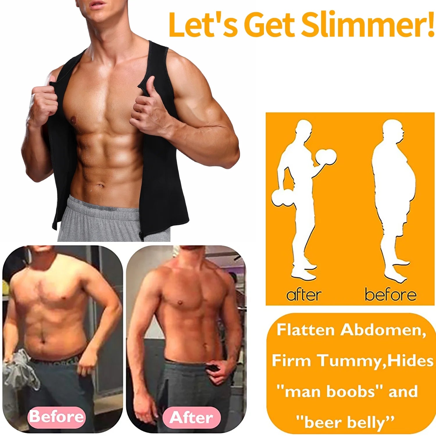 Neoprene Sweat Vest with Adjustable Waist Trimmer Belt M563