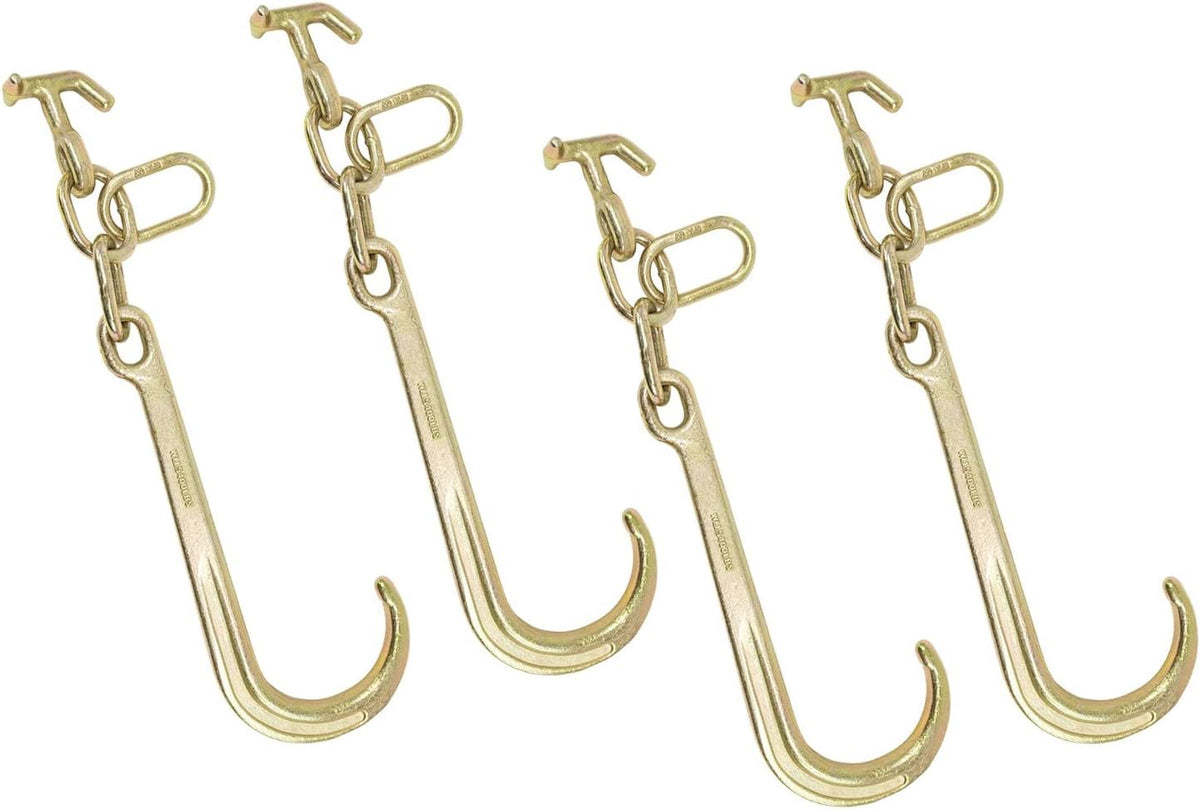 15" G70 J Hook with T-J Hooks and Enlarged Link, 5,400 lbs WLL, 4 Pack A55305