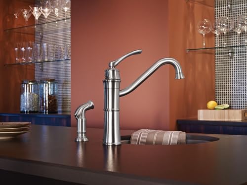 Mediterranean Bronze High-Arc Kitchen Faucet with Side Spray B292