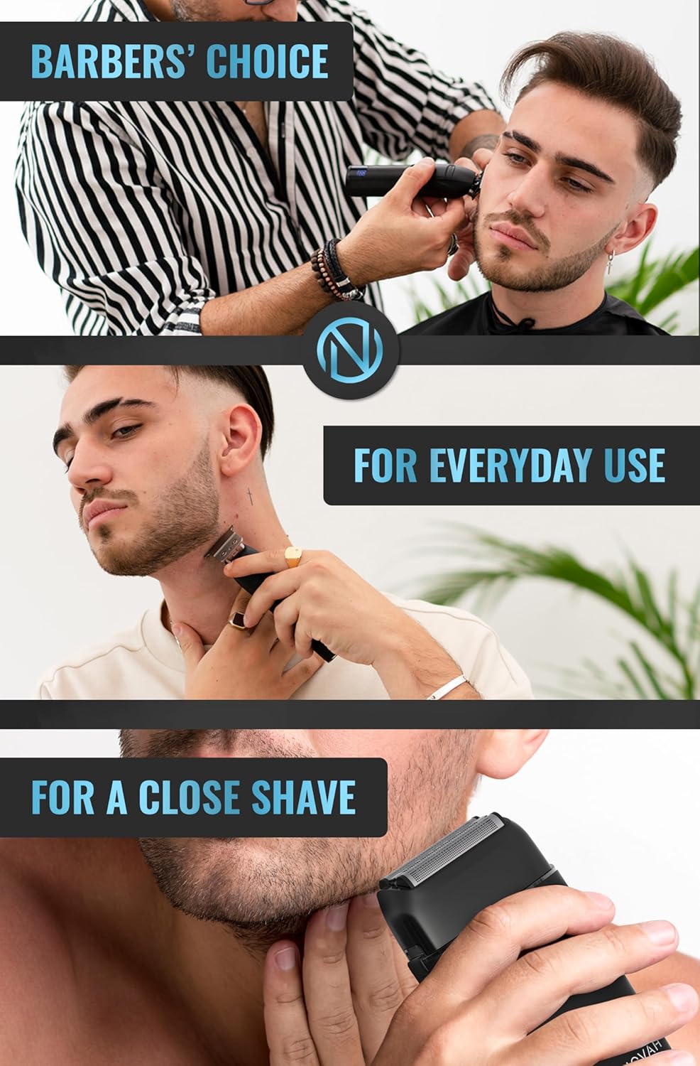Professional Barber Clippers and Trimmer Set, Cordless Hair Clippers for Men H401