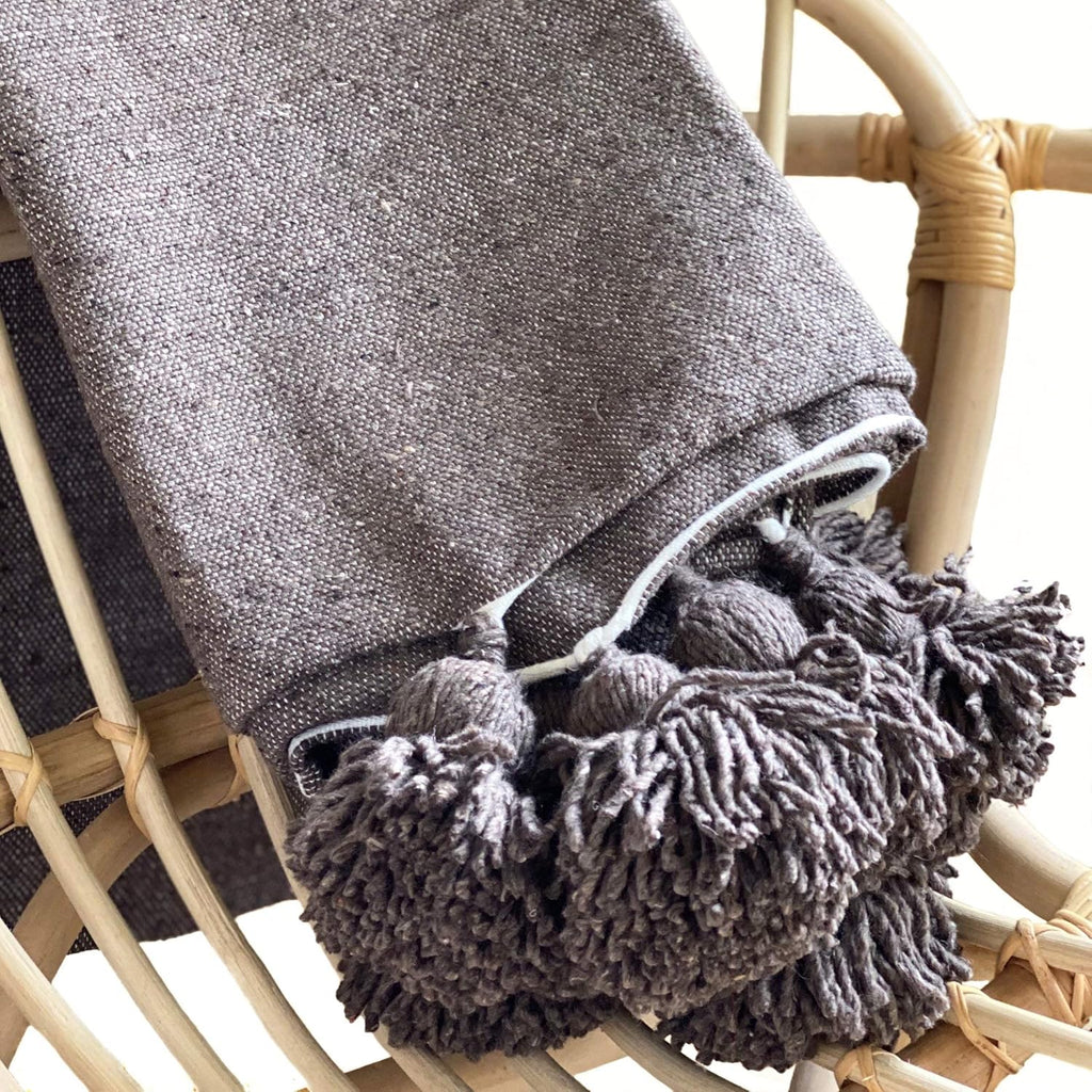 Pom Pom Tassel Throw Blanket 59x59 K31471