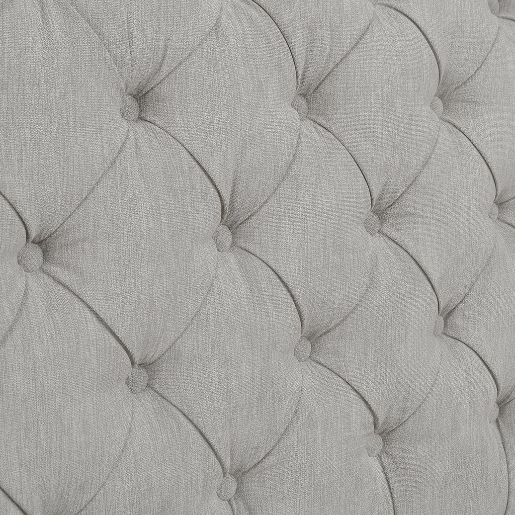 King Silver Grey Polyester Upholstered Platform Bed Frame J241327