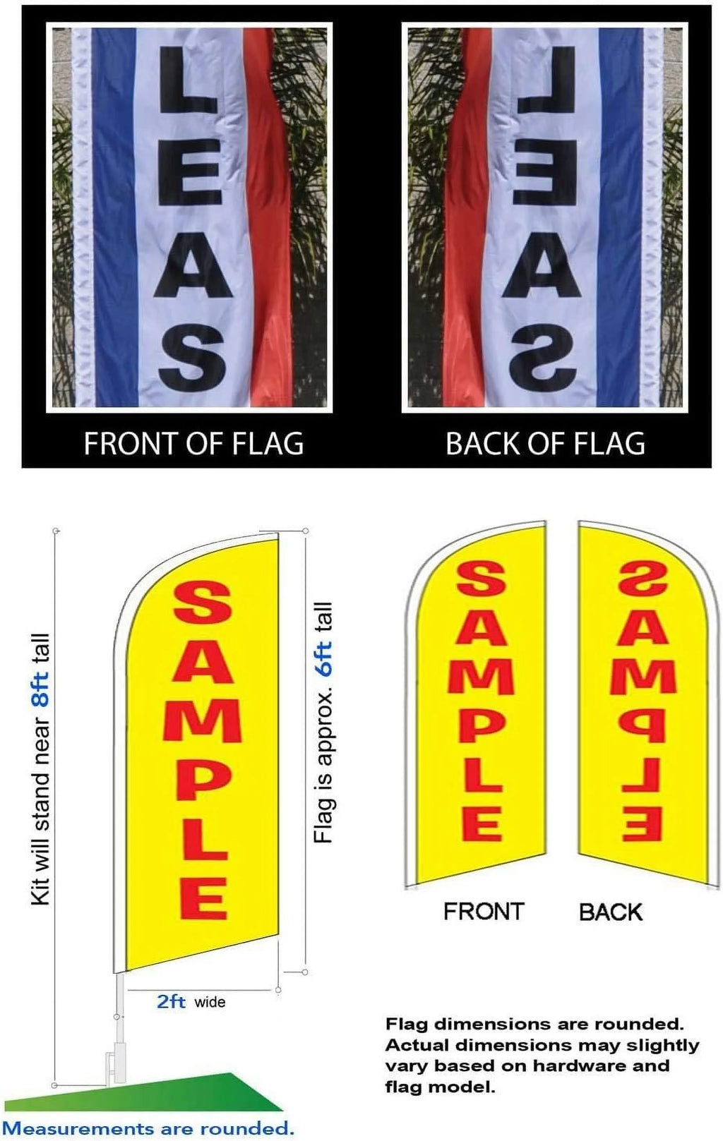 Red 8ft Feather Banner Flag Kit with Flag Poles L61586
