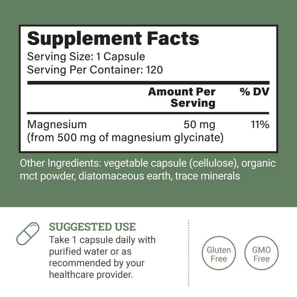 Magnesium Glycinate 500 mg - 120 Capsules F317
