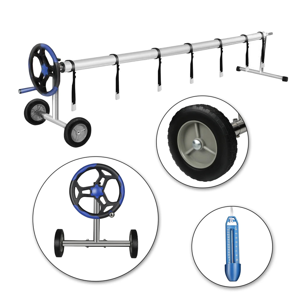 20 Ft Aluminum Pool Cover Reel Set (Blue) F69138
