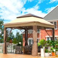 Patio Gazebo Canopy 11x11ft Outdoor 2-Tier Steel w/Netting A742732