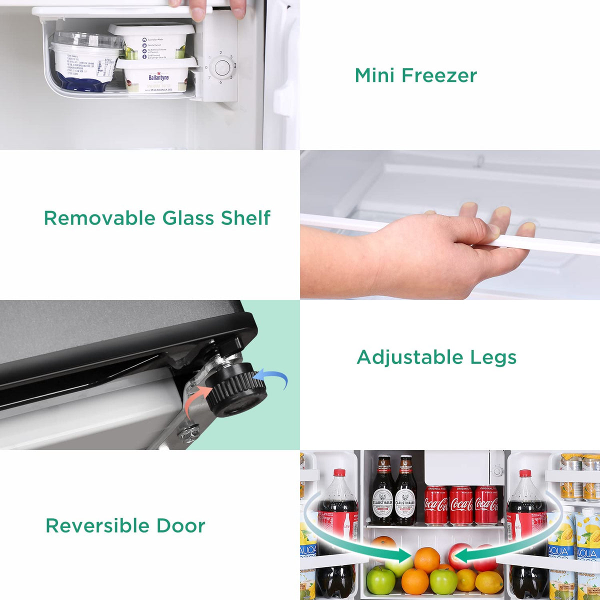 Compact 1.7 Cu. Ft. Mini Fridge with 6-Level Temperature Control O429