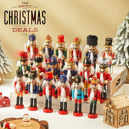 18 Pcs Wooden Nutcracker Ornament Set J121