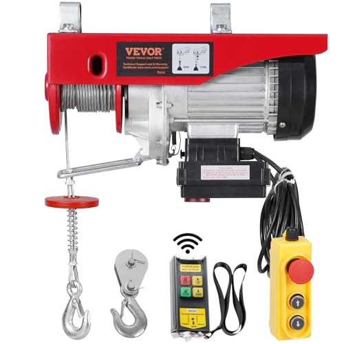 2200 lbs 1600W 110V Electric Steel Wire Winch with Wireless Remote Control 40ft Single Cable Lifting Height C449