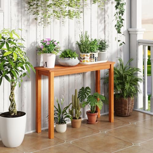 Wooden Plant Stand with Teak Oil Finish X145671